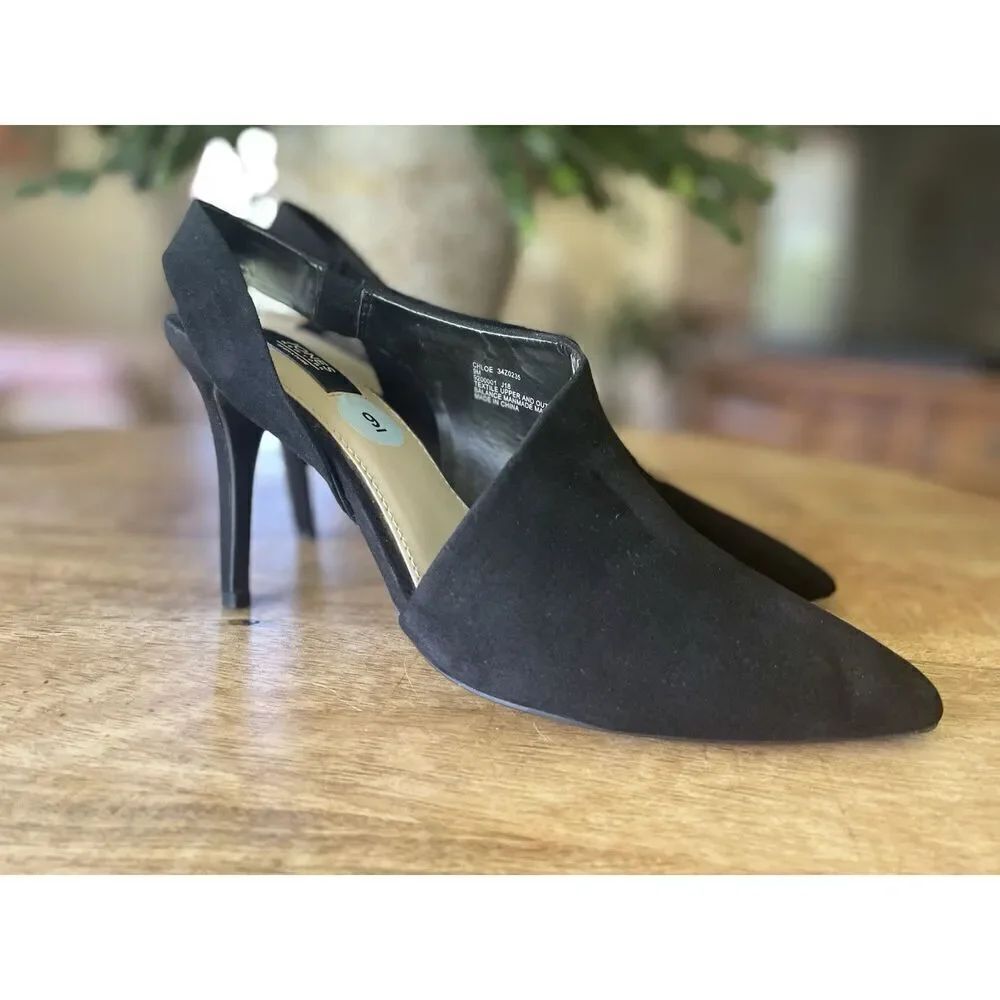 NWOT Jones New York Signature Collection Black Suede Heels Chloe Size 9M